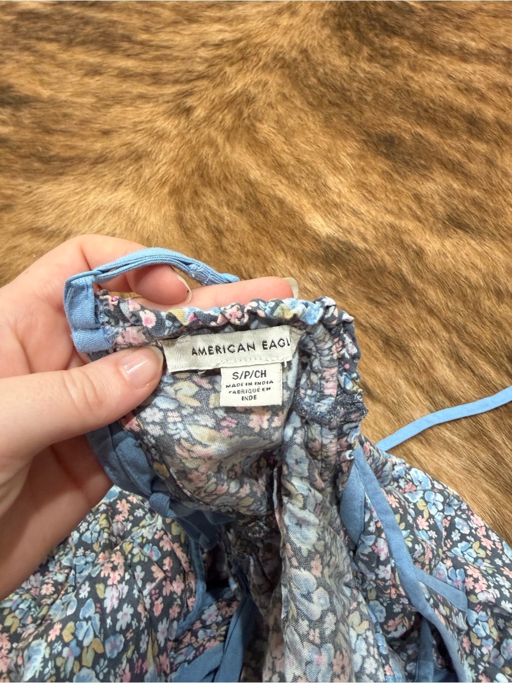 American Eagle Outfitters Blue Floral Midi Dress - Picture 2 of 3